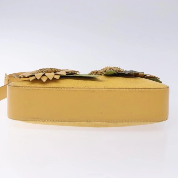 Salvatore Ferragamo Sunflower Shoulder Bag Canvas Yellow Auth 133137 - Picture 6 of 16